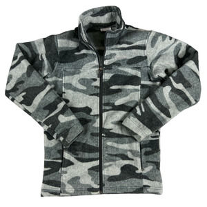 Columbia Boys Fleece Jacket‎ Full-zip Gray Camo Large 14/16